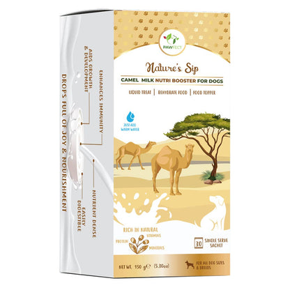 Pawfect Nature's Sip 100% Natural Camel Milk Powder for Dogs & Puppies| Easily Digestible| Source of Vitamins, Minerals, Probiotics| Healthy Topper| Hydration Support