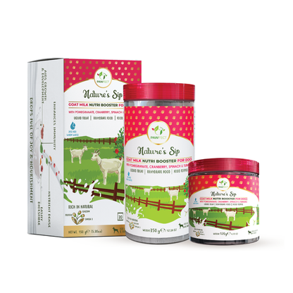 Pawfect Nature's Sip Goat Milk Powder with Pomegranate & Cranberries| Easily Digestible| Pre & Probiotics| Healthy Topper| Hydration Support