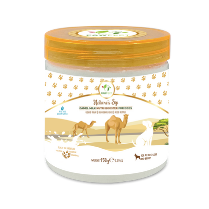 Pawfect Nature's Sip 100% Natural Camel Milk Powder for Dogs & Puppies| Easily Digestible| Source of Vitamins, Minerals, Probiotics| Healthy Topper| Hydration Support