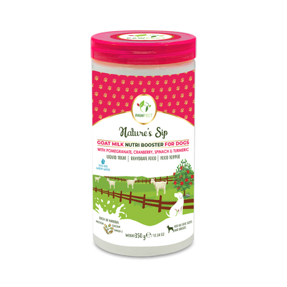 Pawfect Nature's Sip Goat Milk Powder with Pomegranate & Cranberries| Easily Digestible| Pre & Probiotics| Healthy Topper| Hydration Support
