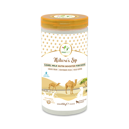Pawfect Nature's Sip 100% Natural Camel Milk Powder for Dogs & Puppies| Easily Digestible| Source of Vitamins, Minerals, Probiotics| Healthy Topper| Hydration Support