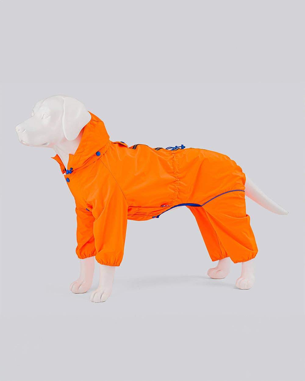 Reflective Hooded Dog Overalls - Neon Orange