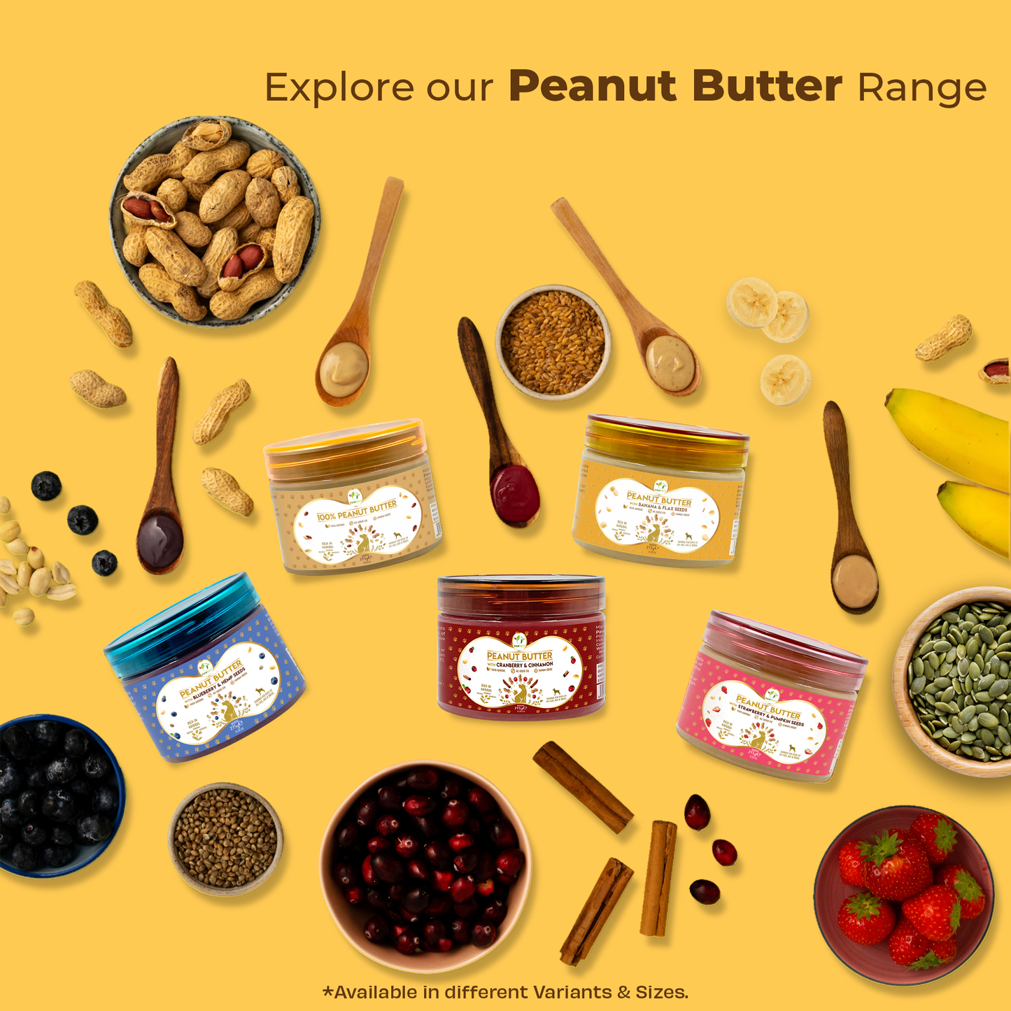 Pawfect Peanut Butter with Banana & Flaxseeds for Dogs & Puppies | 100% Natural| No Added Sugar, Salt, Palm Oil | No Sweeteners, No Xylitol | Healthy Dog Treat