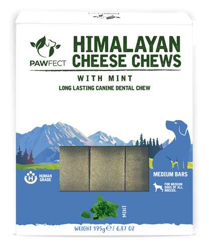 Pawfect Himalayan Cheese Chews with Mint for Dogs| 100% Natural Dental Stick| Cleans teeth| Removes Plaque and Tartar|High protein| Grain-free | Long lasting chew | Pack of 3