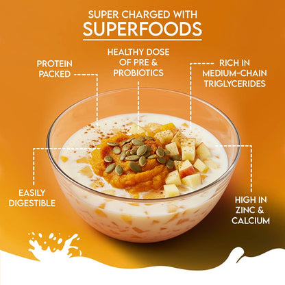 Pawfect Nature's Sip Goat Milk Powder with Pumpkin, Apple, Cinnamon & Pumpkin Seeds| Easily Digestible| Pre & Probiotics| Healthy Topper| Hydration Support
