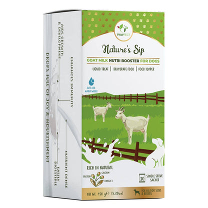 Pawfect Nature's Sip 100% Natural Goat Milk Powder for Dogs & Puppies| Easily Digestible| Source of Vitamins, Minerals, Probiotics| Healthy Topper| Hydration Support