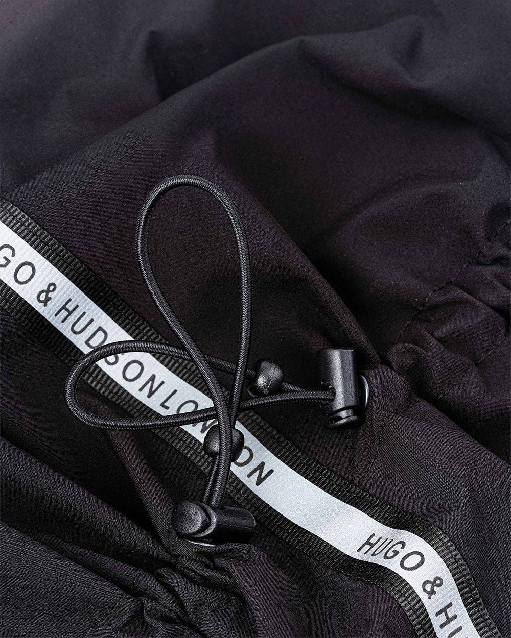 Reflective Hooded Dog Overalls - Black