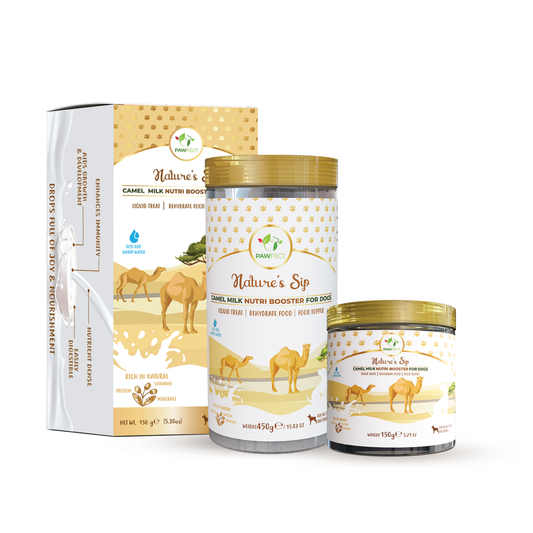 Pawfect Nature's Sip 100% Natural Camel Milk Powder for Dogs & Puppies| Easily Digestible| Source of Vitamins, Minerals, Probiotics| Healthy Topper| Hydration Support
