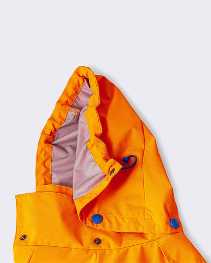 Reflective Hooded Dog Overalls - Neon Orange