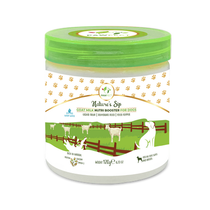 Pawfect Nature's Sip 100% Natural Goat Milk Powder for Dogs & Puppies| Easily Digestible| Source of Vitamins, Minerals, Probiotics| Healthy Topper| Hydration Support