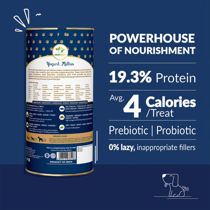 Pawfect Yogurt Melties Pre and Probiotic Dog Treats with Blueberry, Cranberry, Blue Spirulina & Mint | Healthy Gut | Low Calories | Grain & Gluten Free | Reward or Training Treats (38g/1.34oz)